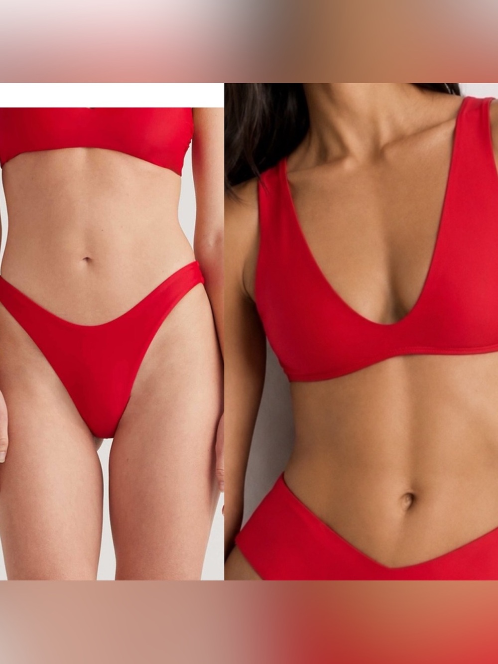 NWT Quince bikini set cherry red size medium beach